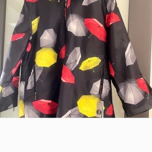 Reversible umbrella ☔ print raincoat w/hood NWT